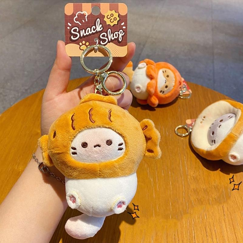 Soft Plush Cats Doll Keychain Lovely Doll Charm Colorful Keychain Accessory Suitable for Girls and Adults Present