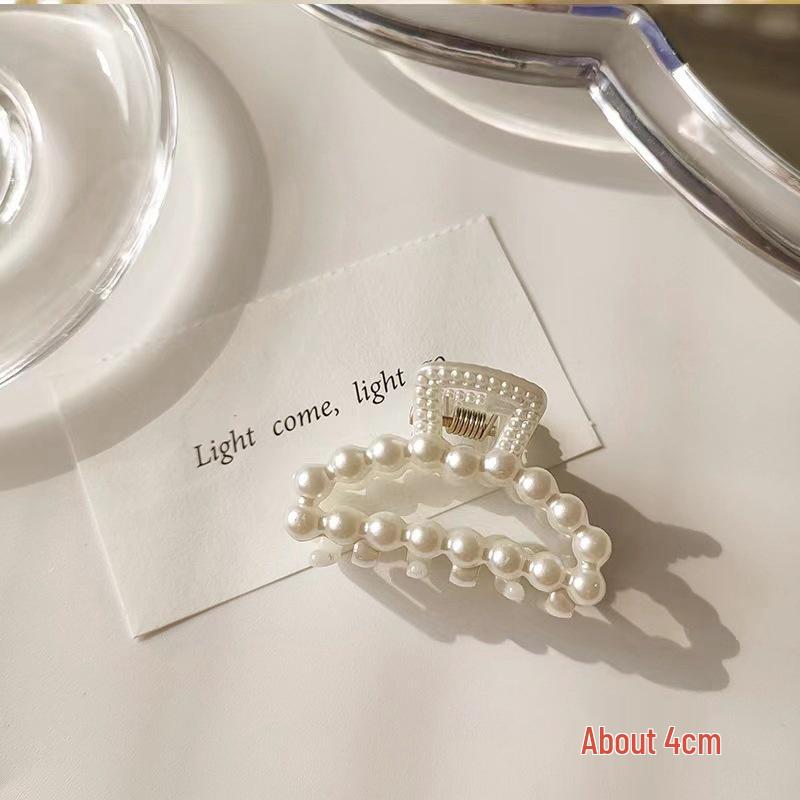 

Трансграничная заколка-краб для волос с жемчугом 4 см для челки и бока