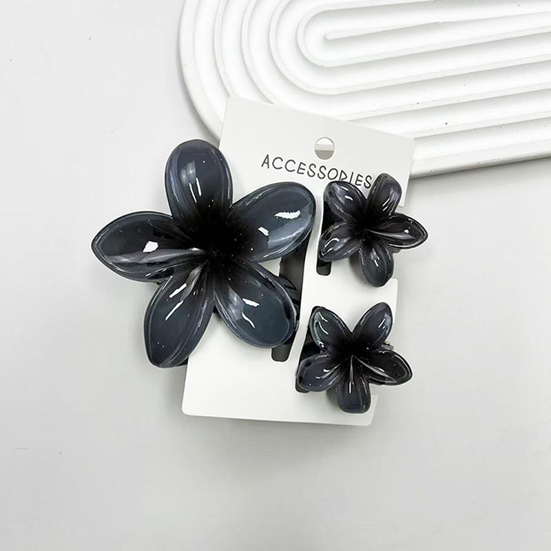 3Pcs Colorful Gradient Color Flower Hair Claws Sweet Barrettes  Shark Clip For Women Girls Beach Hair Accessories Gifts