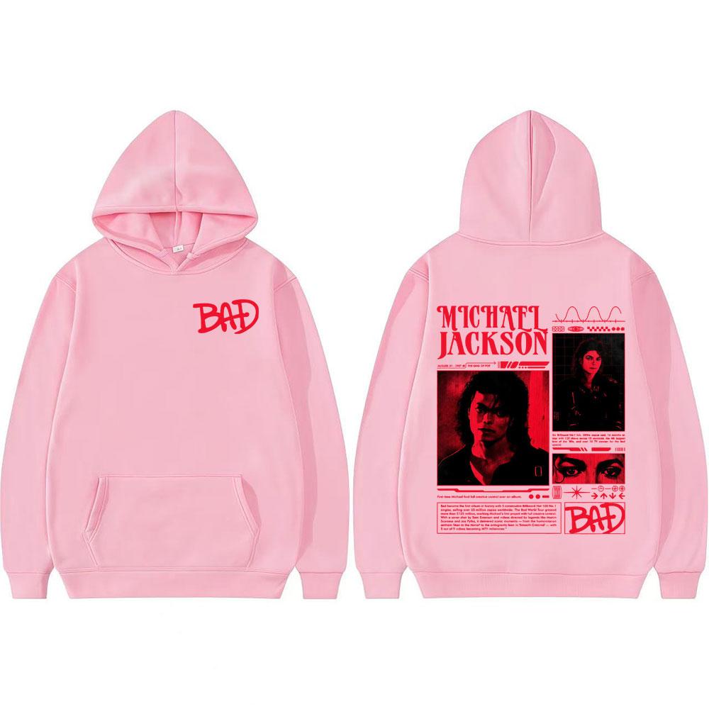 Michael Jackson King of Pop Bad Era Tour Sweatshirts Men Women Harajuku Hip Hop Punk Hoodies Casual Hoodie