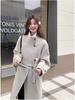 2025 Women's Hepburn Style Black Wool Coat - High-End, Slimming Autumn/Winter Fashion