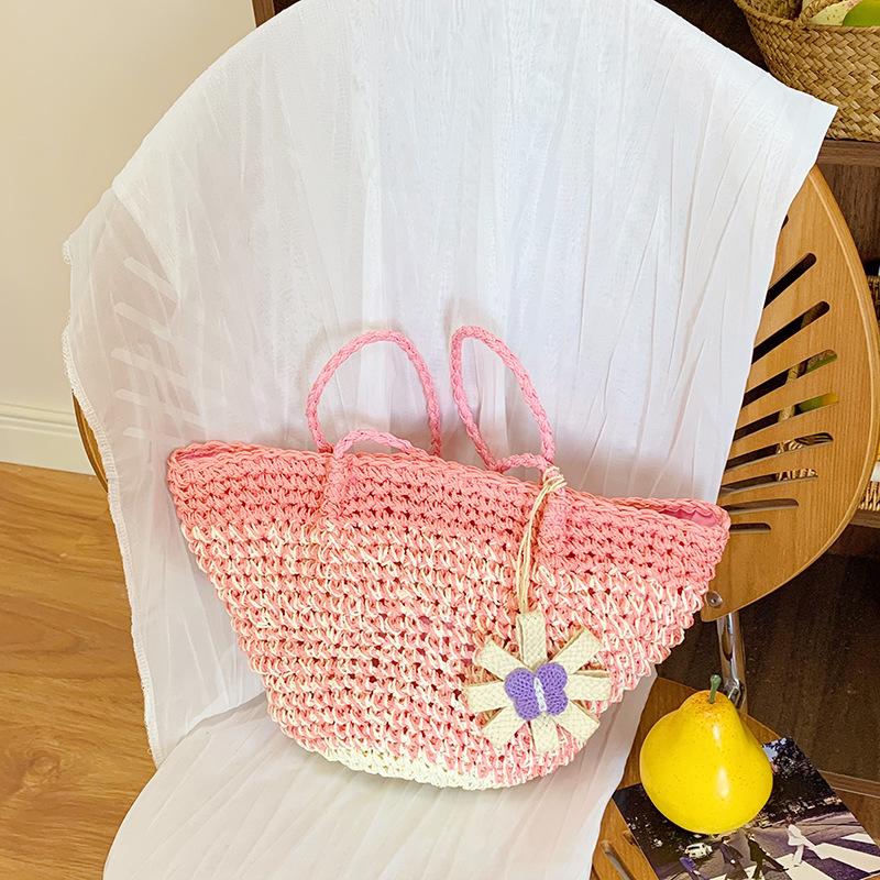Small fresh flower straw bag new niche gradually straw bag woven bag vacation beach bag fashion shoulder bag