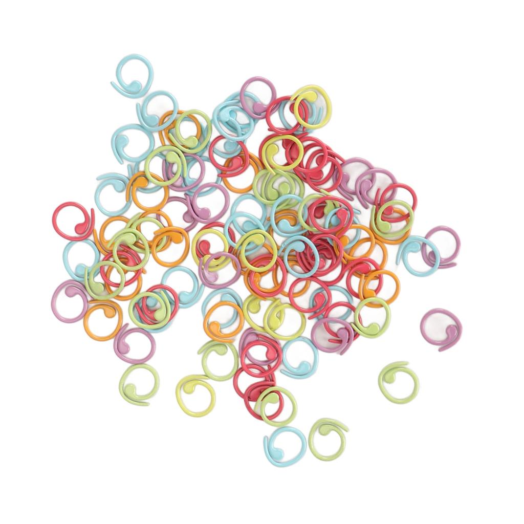 100pcs Stitch Ring Markers Multipurpose Metal Colorful Crochet Stitch Markers for DIY Handcrafts