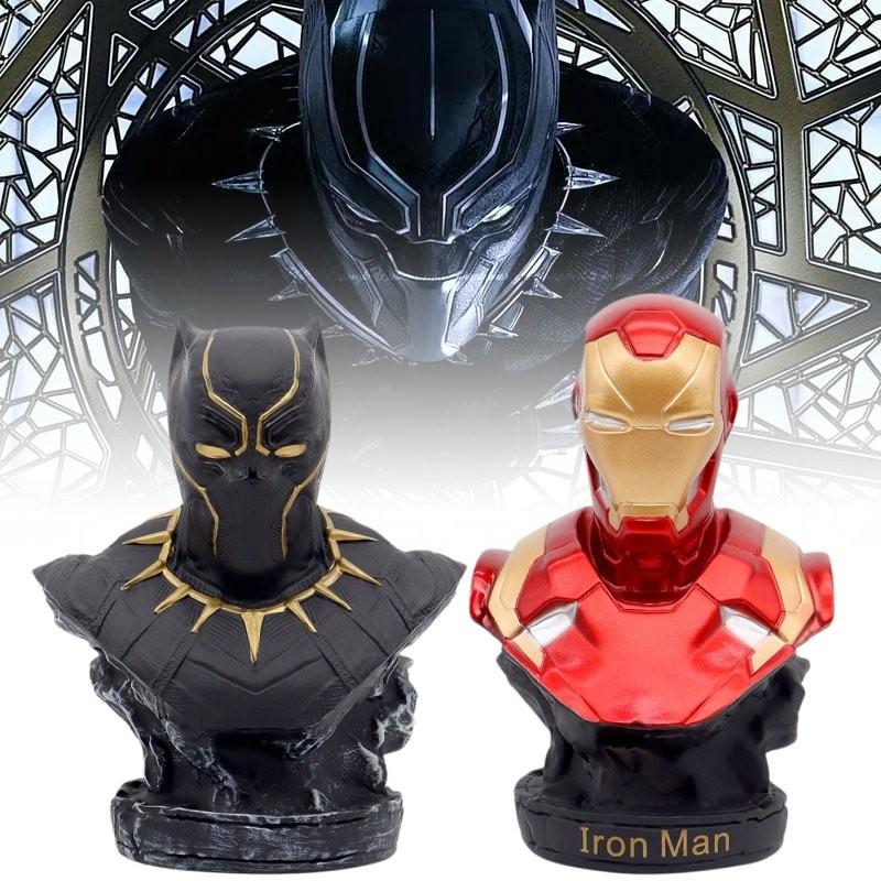 Atemberaubendes 16cm Eisen Schwarzer Panther Halbfigurenmodell Perfekt für Schreibtischdekoration Geschenke