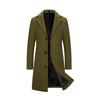 Frühling Herbst Langer Baumwollmantel Wollmischung Reine Farbe Casual Business Fashion Herrenbekleidung Schlanke Windjacke
