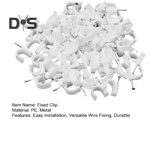 100 Stück Feste Clips Einfache Installation Runde Nagelclips Hochfeste Metallstahlnägel U-förmiger Schnappverschluss Zubehör für die Hausverkabelung