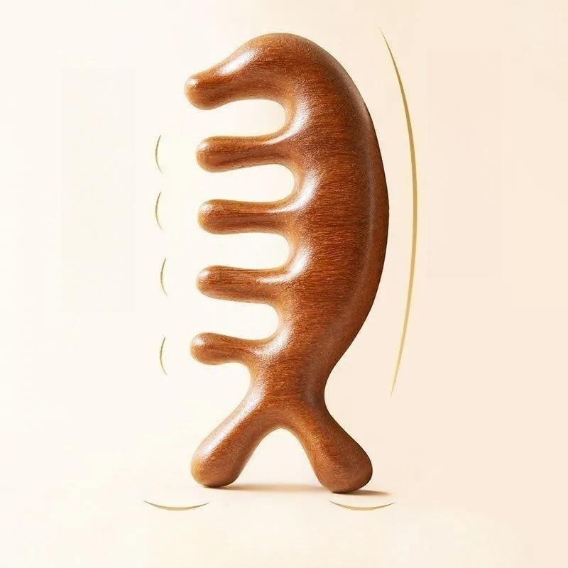 Comb Ladies' Comb Meridian Comb Massage Comb Round Tooth Comb Multifunctional Sandalwood Comb Portable Round Head Comb Five Tooth Massage Comb