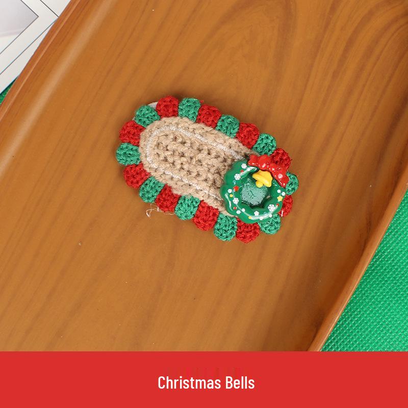 Handmade Knitted Christmas Hair Clips: Cute Santa Claus & Snowman Accessories for Adults and Kids