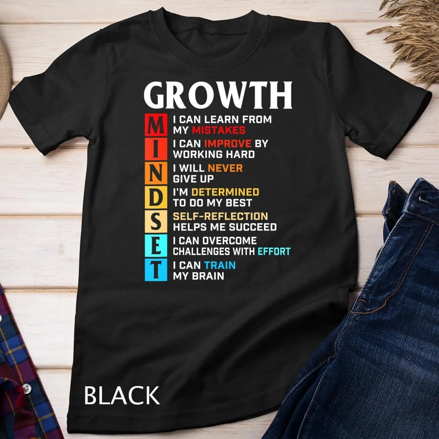 Growth Mindset Definition Motivational Quote Inspiration T shirt S чёрный