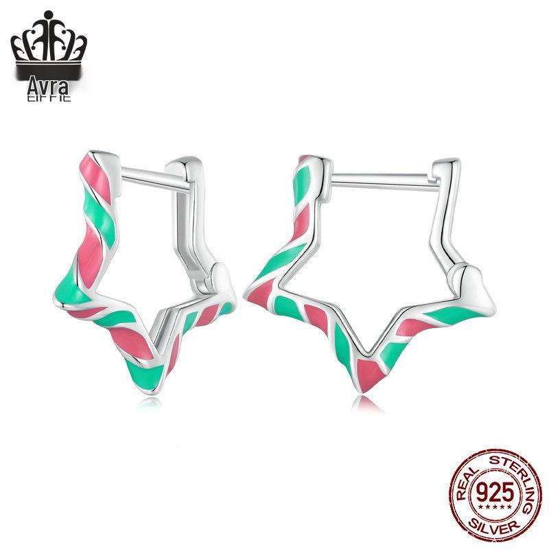 

Everjoy Sterling Silver Star Ear Cuffs: Elegant Five-Point Star Earrings for Women