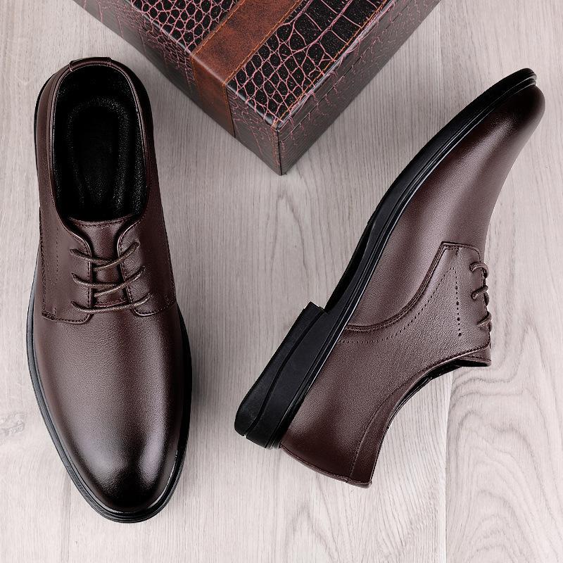 Business Casual Leather Shoes Men's Shoes Four Seasons Shoes Professional Work Shoes Simple First Layer Cowhide Dress Shoes Wedding Shoes Leather Shoe