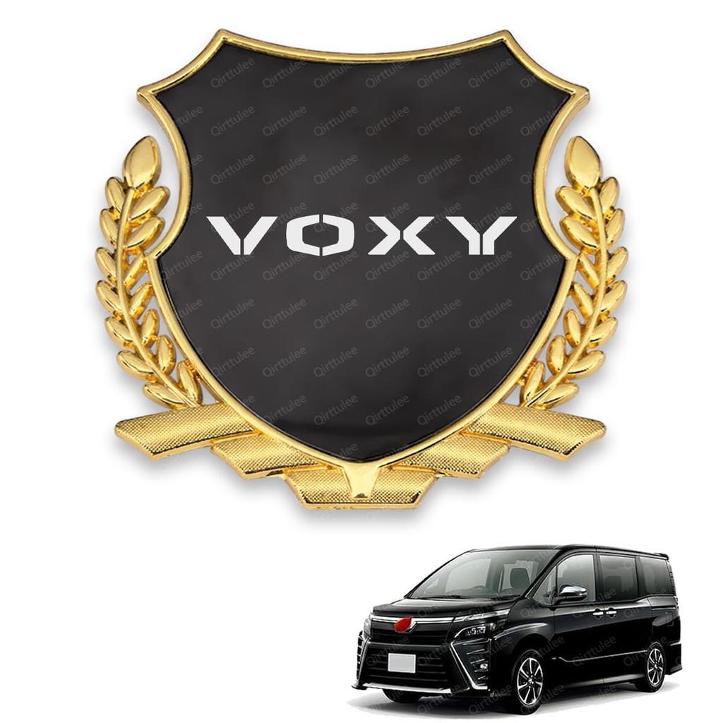 Voxy Car Metal Voxy 90 Series Car Sticker Car Logo Decorative Sticker Mirror Emblem, Emblem, Decal, (Gray Finish, Voxy)