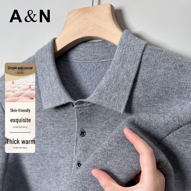 

Antonio Men s Thick Knit Long Sleeve Polo Sweater M / 46