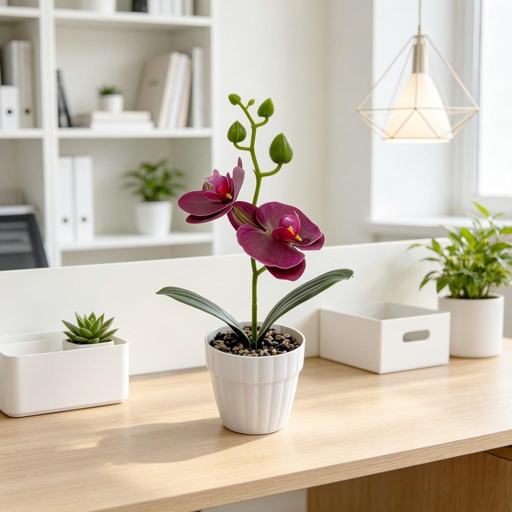 Butterfly Orchid Artificial Flower Pot With Realistic 3d Printing For Home Decor And Photography