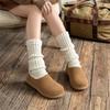 3673 Leather Velvet Women's Autumn and Winter New Warm Cotton Shoes Bag Head Half Drag Fluff