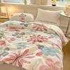 1 Stück Gemütliche Gesteppte Decke mit Blumenmuster - Leicht, Luxuriöser Stil, Ganzjahres-Flanell mit Lebhaften Pinken, Blauen und Lilafarbenen Blumen, Perfekt für das Schlafzimmer