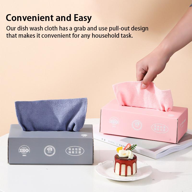 10/20Pcs/Box Microfiber Towel Absorbent Kitchen Cleaning Dishcloth Non-stick Oil Dish Rags Napkins Tableware Home Cleaning Towels