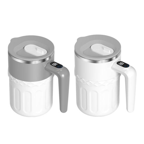 Tasse à Mélange Automatique avec Affichage de la Température Tasse à Café Électrique Mug Auto-Mélangeur Tasse Isolée à Double Paroi pour Café Shakes Protéinés