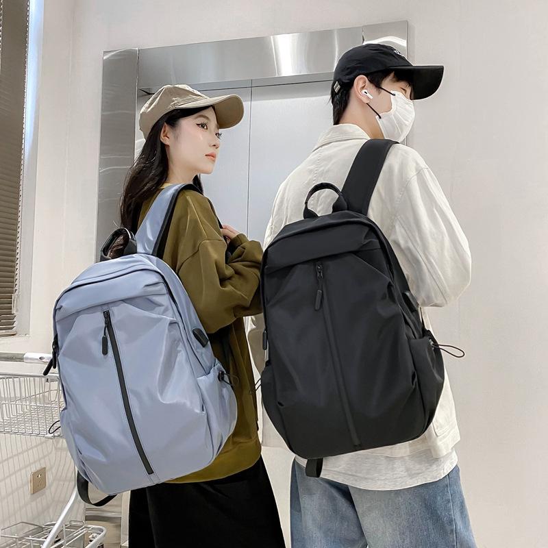 Schoolbag Casual Student Backpack Male Trend College Student Schoolbag Stylish Simple Commuter Large Capacity Nylon Backpack