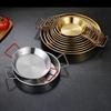 18/20/22/24cm Frying Pan Flat Bottom Snack Plate Heavy Duty Stainless Steel Pan  Household Cooking