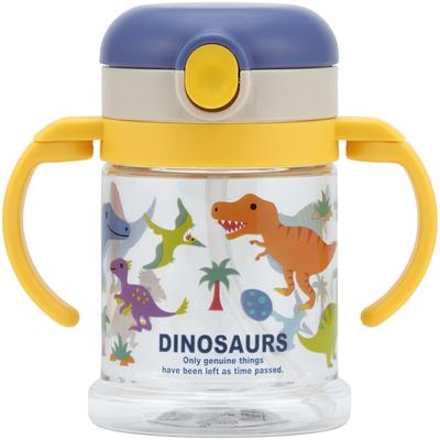 Skater Baby Straw Mug with Double Foldable Dinosaur Picture Suitable for Ages Handles, 260ml, Handle, Book, 1+, KSHW1N-A