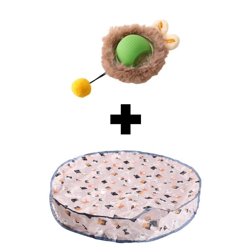 Intelligentes interaktives Katzenspielzeug, Ball, schnell rollend im Beutel, Versteckspiel für Kätzchen, Bewegungsaktiviertes interaktives Katzenspielzeug für den Innenbereich