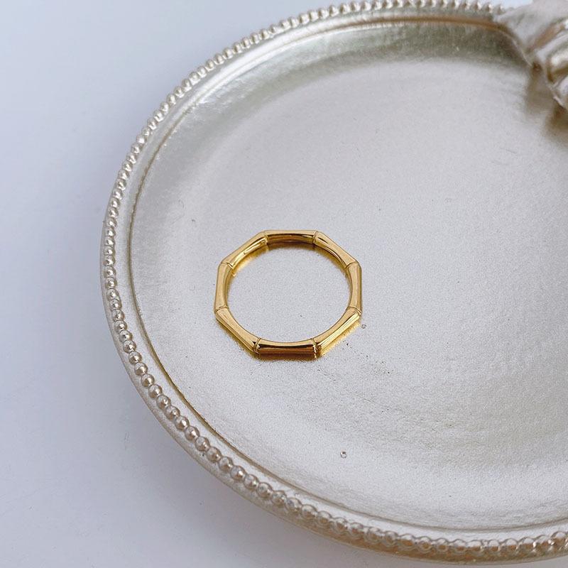 Titanium Steel Ring Women's Bamboo Bone Finger Ring Joint Tail Ring Light Luxury Trendy Accessories