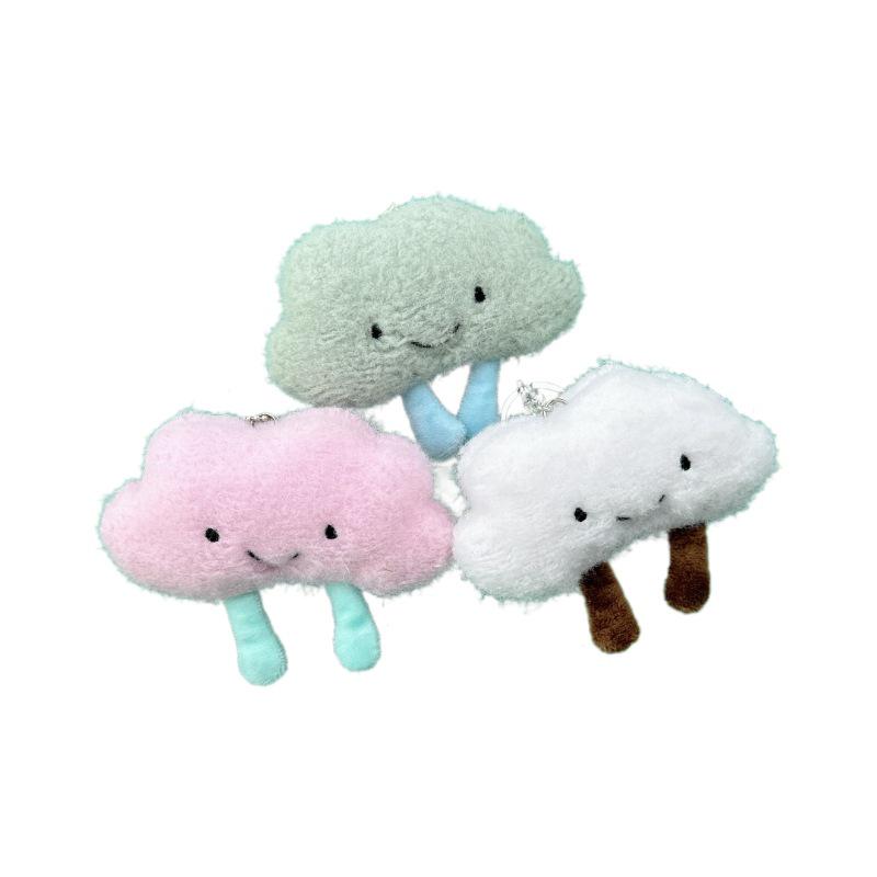Cloud-Shaped Cartoon Plush Pendant: Cute Backpack Doll Keychain & Schoolbag Decoration.