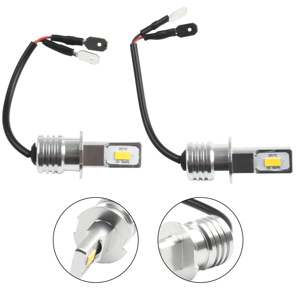 Fog Lamp Fog Light Bulb Car Lights 12V-24V DC 80W Aluminum Alloy Conversion Kit H3 LED Super Bright Yellow Light 2pcs 50000H