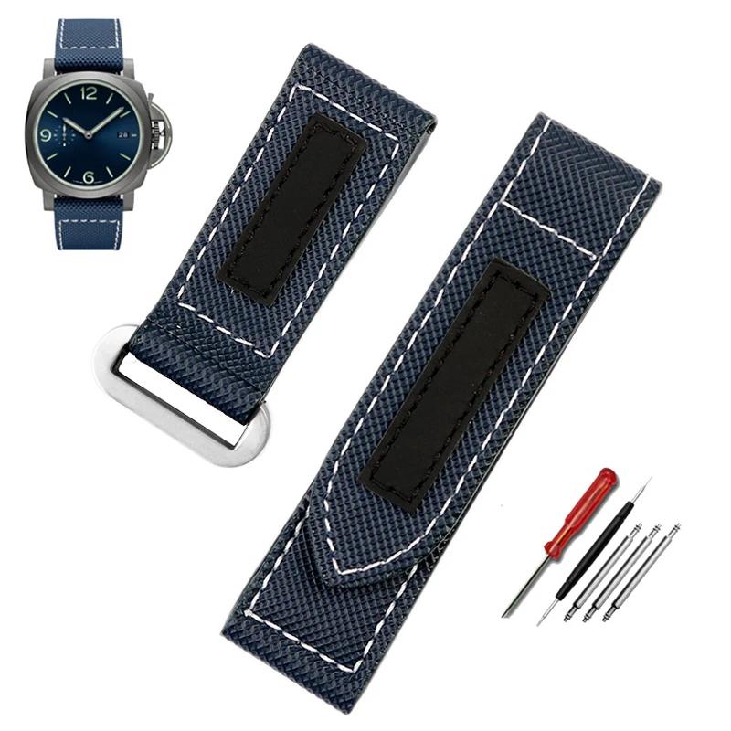 

Для годинника Panerai Lumino PAM01118/PAM01661/PAM441 Ремінець Липка вуглецева клітинка Нейлон Великий циферблат Чоловічий Браслет Аксесуари 26mm