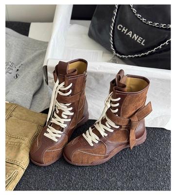 Mode Winter Dames Biker Laarzen Mode Riemgesp Dames Elegante Platform Flats Korte Booties Casual Dames Ridder Booties