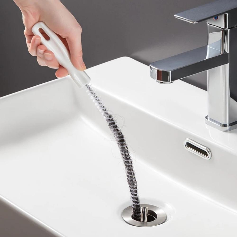 45cm Portable Pipe Dredging Strip Hair Brush Cleaner Foldable Sink Drain Cleaner Sticks Clog Remover Kitchen Cleaning Tool