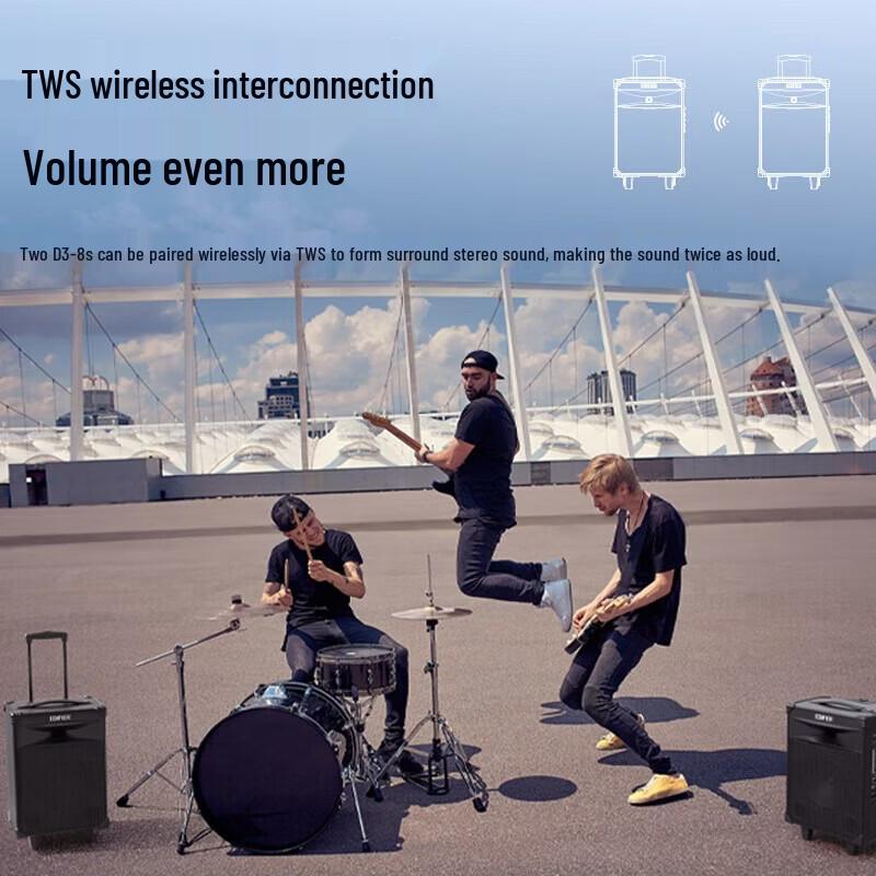 Edifier D3-8s 8-inch Portable Bluetooth Speaker with Wireless Mic CN plug (adapter included)
