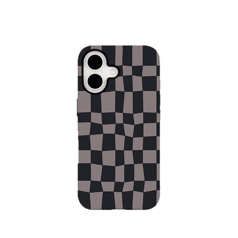 

Coffee Plaid Magnetic Phone Case for Apple & Android Apple 12/12 Pro