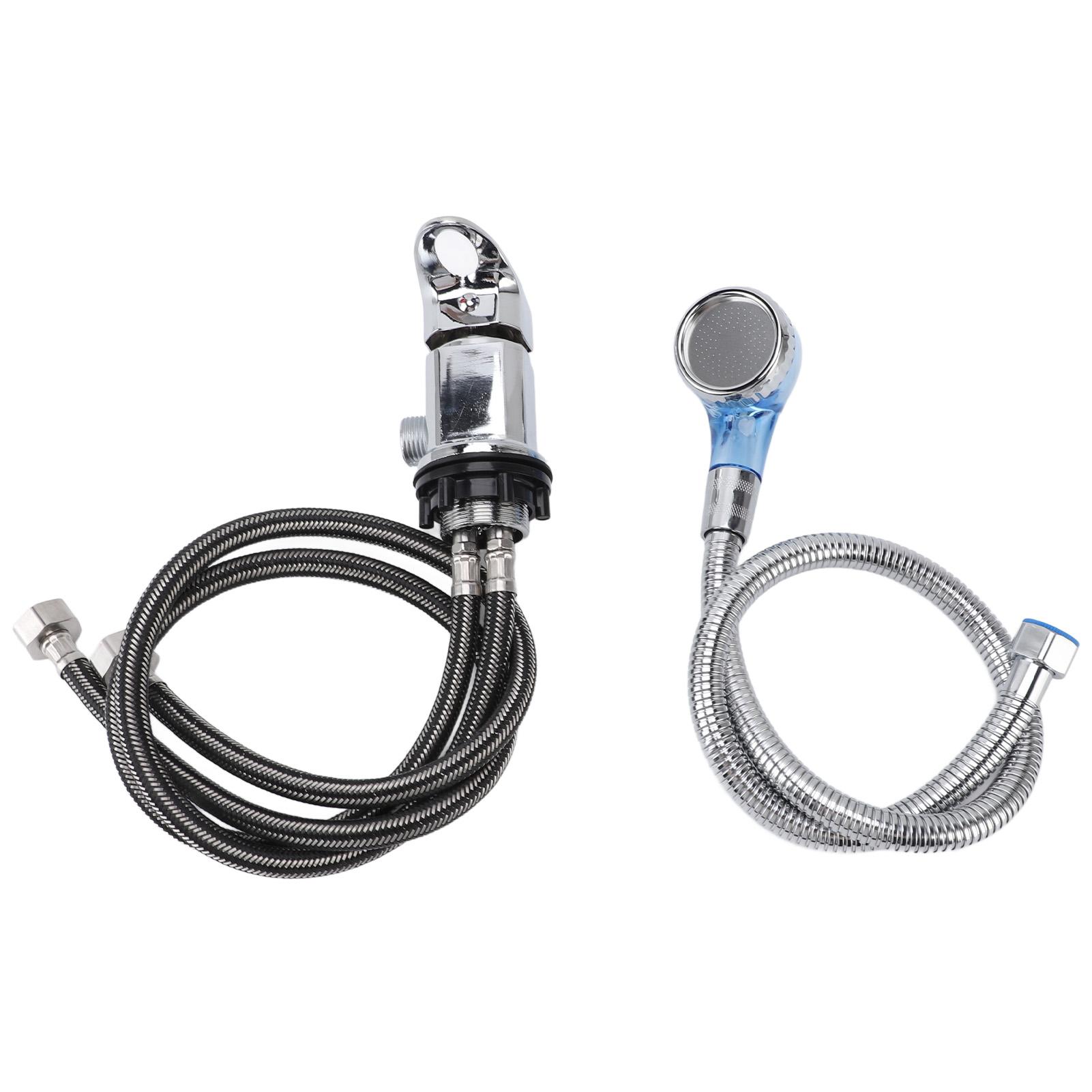 

60см Смеситель для шампунной раковины с распылителем, Смесительный клапан, Герметичный, Хромированный, Сплав цинка, Смеситель для шампунной раковины