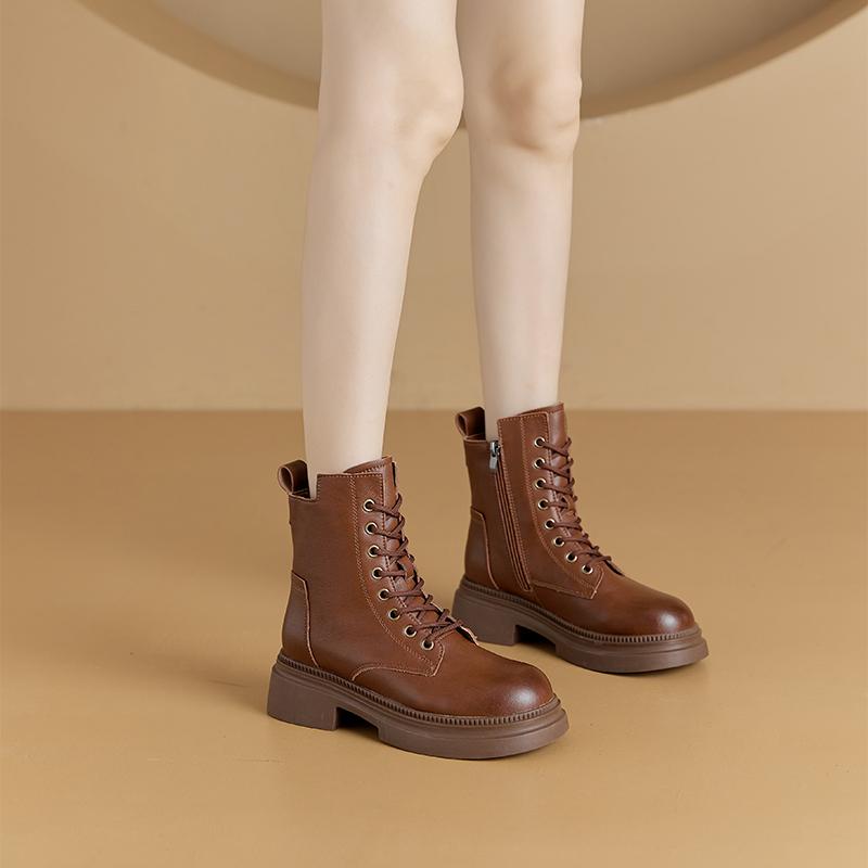 Winter Shoes Boots Women Large Size  Non-slip Women's Snow Boots Genuine Leather Warm Women's Ankle Boots