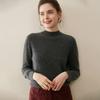 Women's Pure Cashmere Semi-High Neck Sweater - Autumn/Winter High-Quality Knit Base Layer