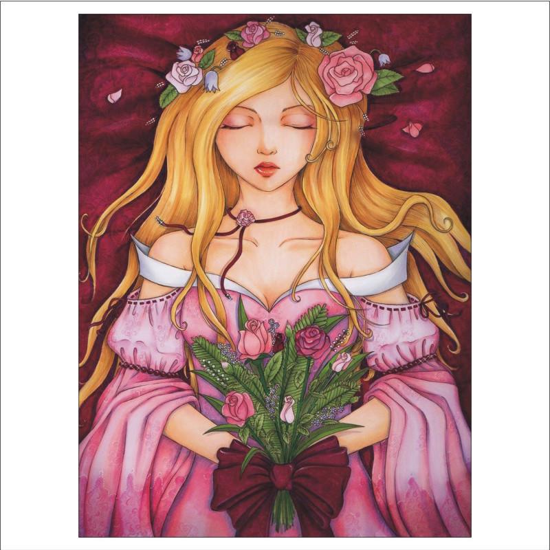

Полный 5D Diy Алмазная картина Розовая девушка Алмазная вышивка Полный лежал вышивка крестом Домашний декор Подарок ручной работы