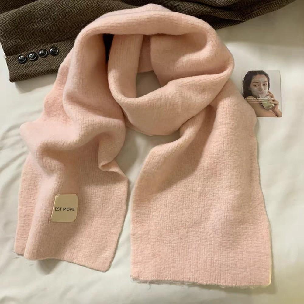 Solid Color Neck Warmer Thickened Winter Scarf Fashion Warm Scarf  Winter