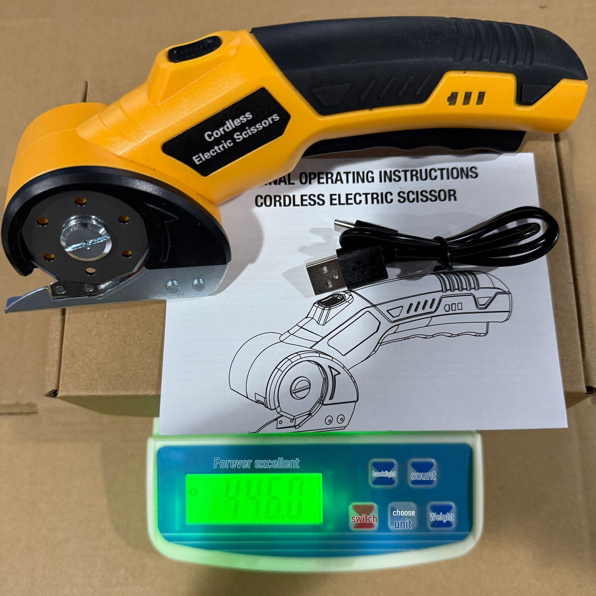 Handheld Electric Fabric & Leather Cutting Scissors with Lithium Battery