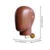 Mannequin Head Hat Wooden Stand Grain Finish Wall Mount Display Metal Hook Bracket