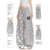 Women's Retro Star Print Curved Blade Sweatpants - Loose Wide-Leg Design for Autumn/Winter Street Dance