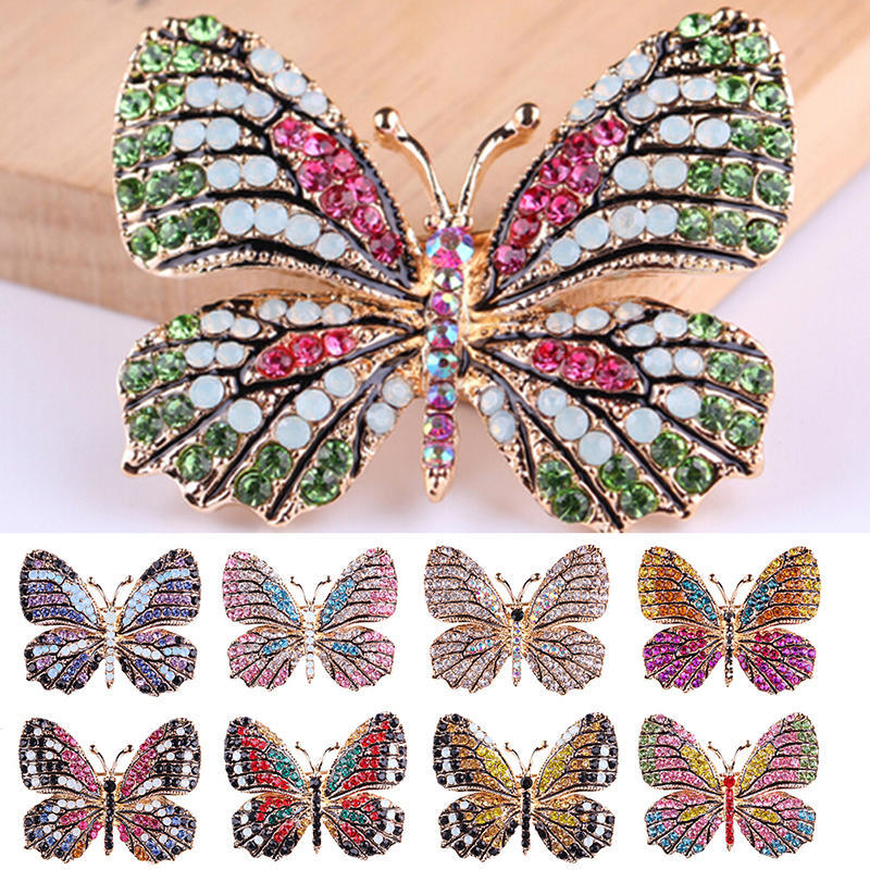 Butterfly Brooch Pin Gold Women Dress Wedding Bridal Brooch Pin
