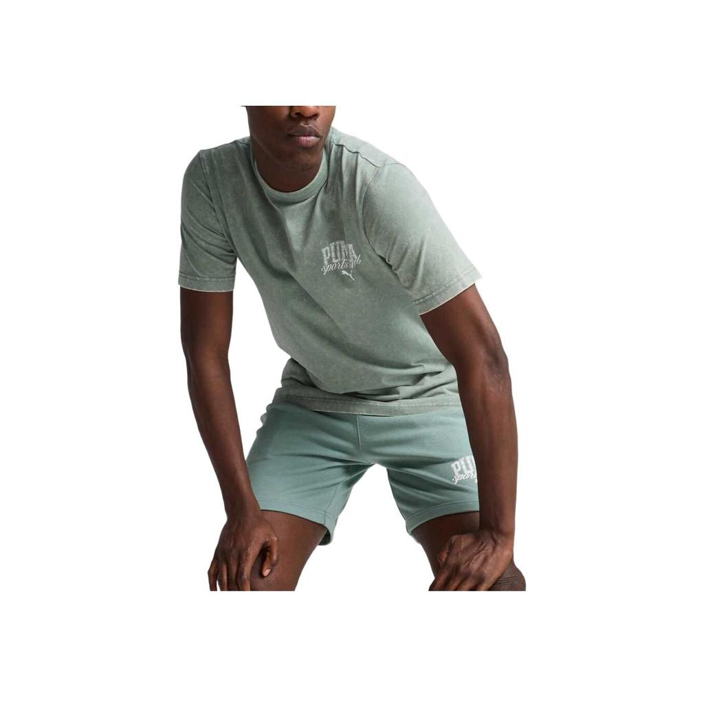 Puma Round Neck Comfortable Simple Casual Short Sleeve T-Shirt Men Tops Fog-Blue 687515-30