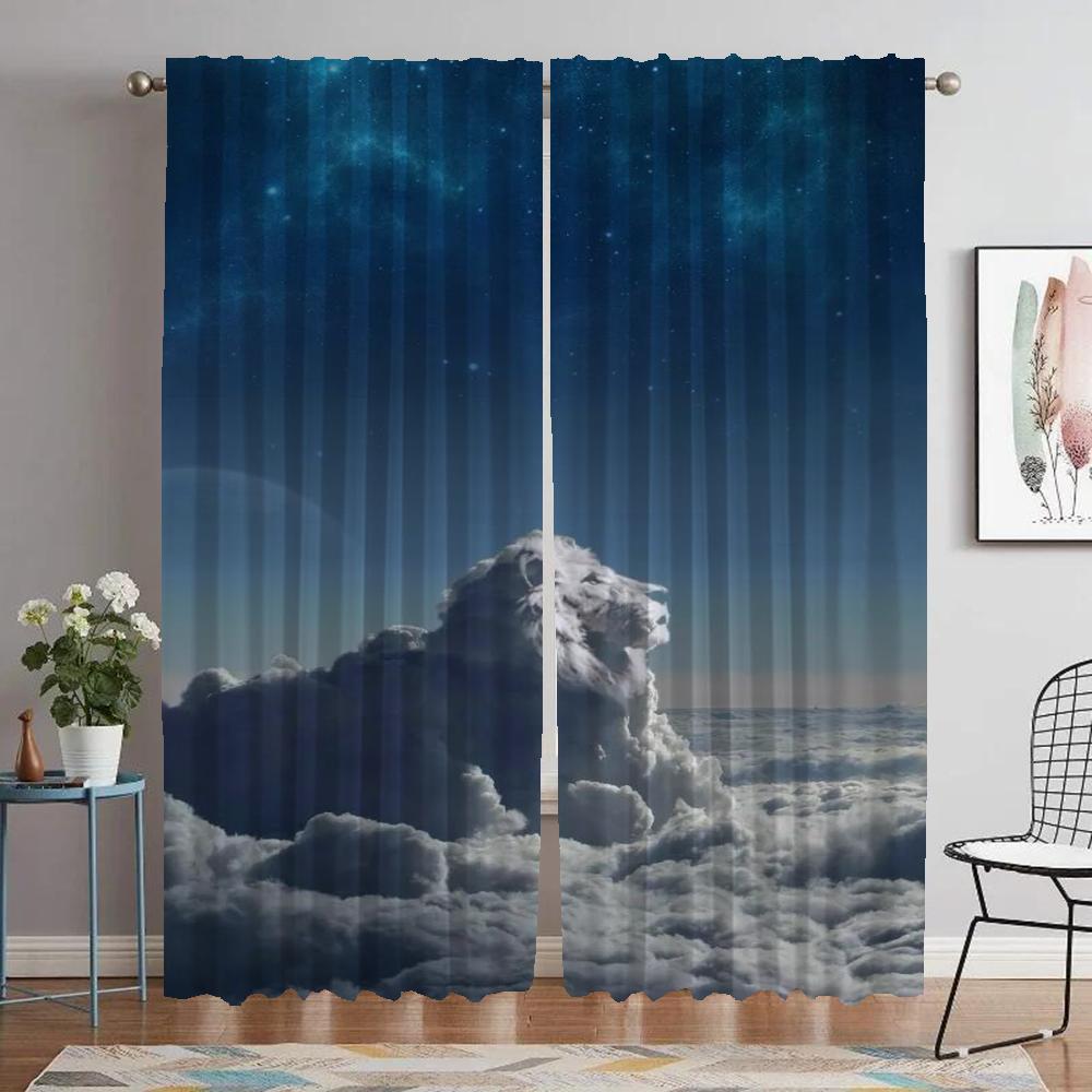 Anti-mosquito Curtains for Camera Cloud Shades Modern Living Room Curtains 2 Pieces Blackout Curtain Halloween Decoration Child