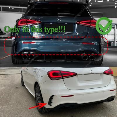 2Pcs Rear Bumper Spoiler Fender Canard Fins Trims For Mercedes Benz A Class W177 Hatchback A180 200 220 A35 A45 AMG 2018-2025