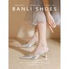 Fashion Sexy Thin Heels Party Women's Pumps 2025 Summer Women Shoes Pointed Toe Fashion High Heel Comfortable Shallow Shoes Silver