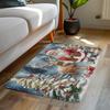 Christmas Themed Diatomite Bath Mat Non-Slip Absorbent Floor Mat for Home Entryway Bathroom Festive Decor