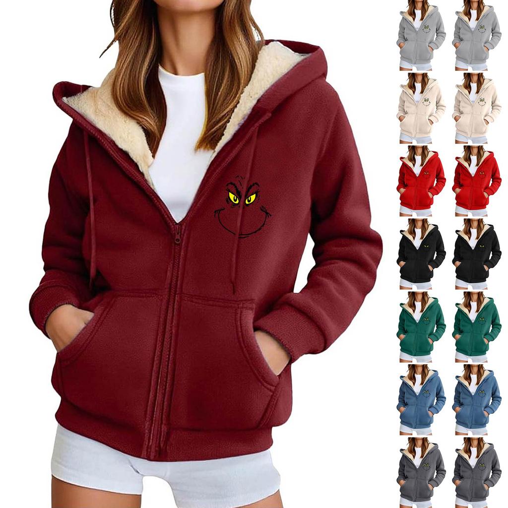 Women's Fashion Casual Sweatshirt Loose Zipper Cardigan Long Sleeve Hooded Jacket