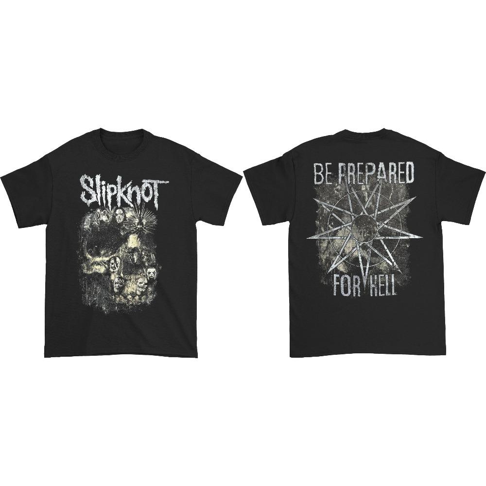 Slipknot Prepare for Hell Album Poster Grafische Print T-shirt Heren Dames Los Casual Oversized Korte Mouw Street Hip Hop T-shirts